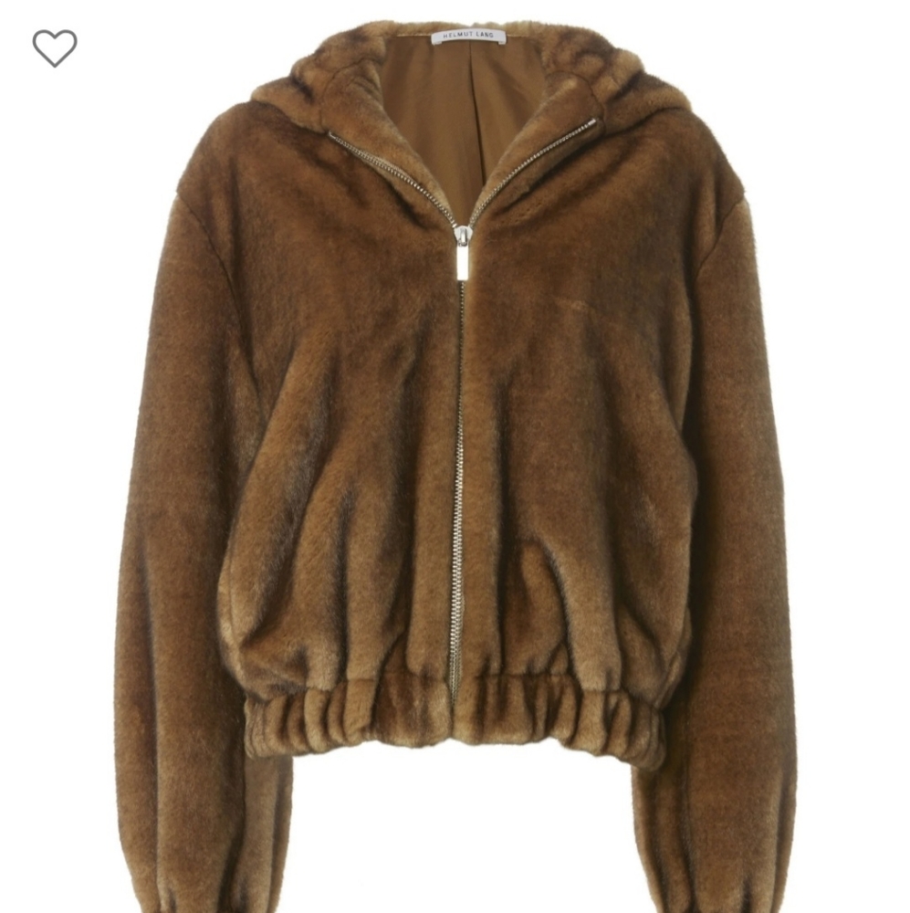 Helmut Lang Fur Hooded Bomber Jacket